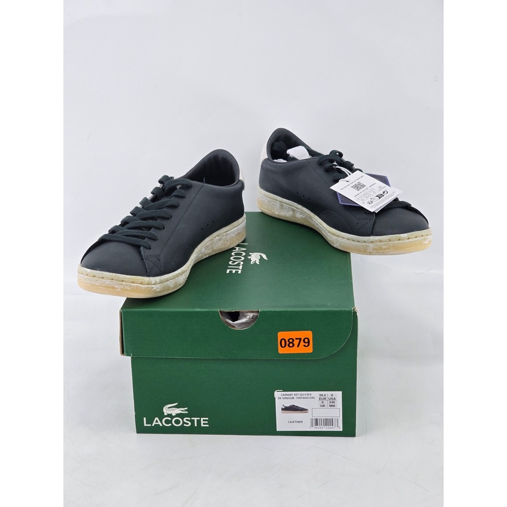 Lacoste Carnaby Set 224 9 SFA Womens Size 8 Dark Green Leather Sneakers - New